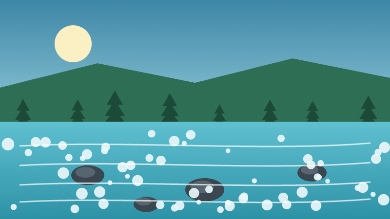 Rapids Run — illustrated northern scene