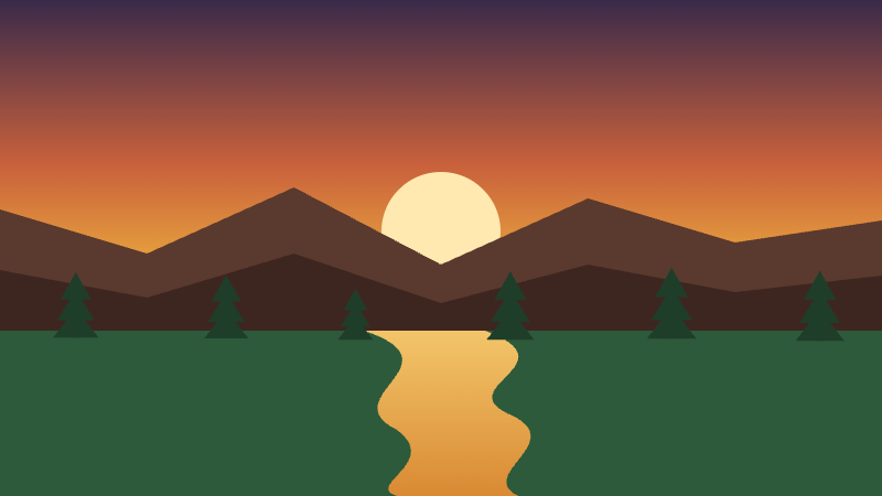 Riverbend — illustrated northern scene